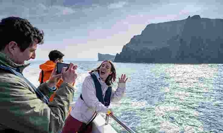 Tourist couple enjoying Shipwrecks of the North Coast Experience
