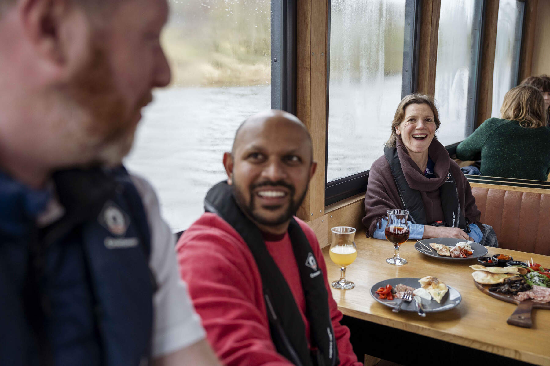 Visitors enjoying meal as part of Erne Water Taxi Tour