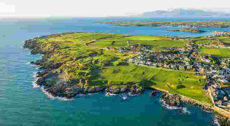 Aerial shot of Ardglass Golf Course