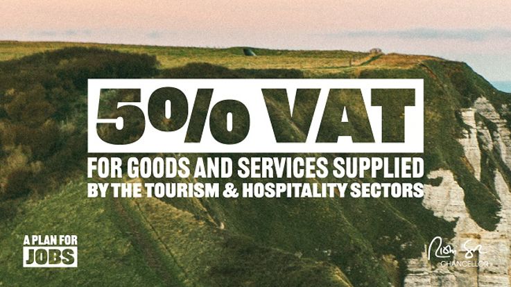 5% VAT for goods and services supplied by the tourism and hospitality sector logo