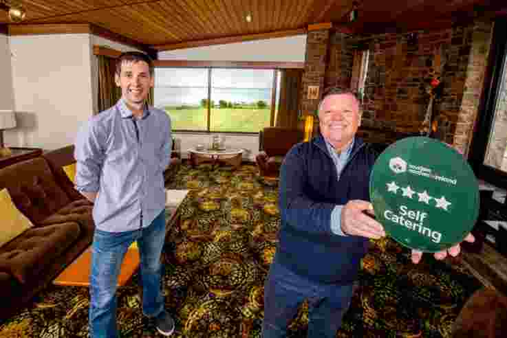 Pictured at Castlepoint villa based in Co. Down (Left-Right) are Kevin Glennon, Castlepoint Property Manager and Sean Henry, Senior Quality Advisor at Tourism NI.