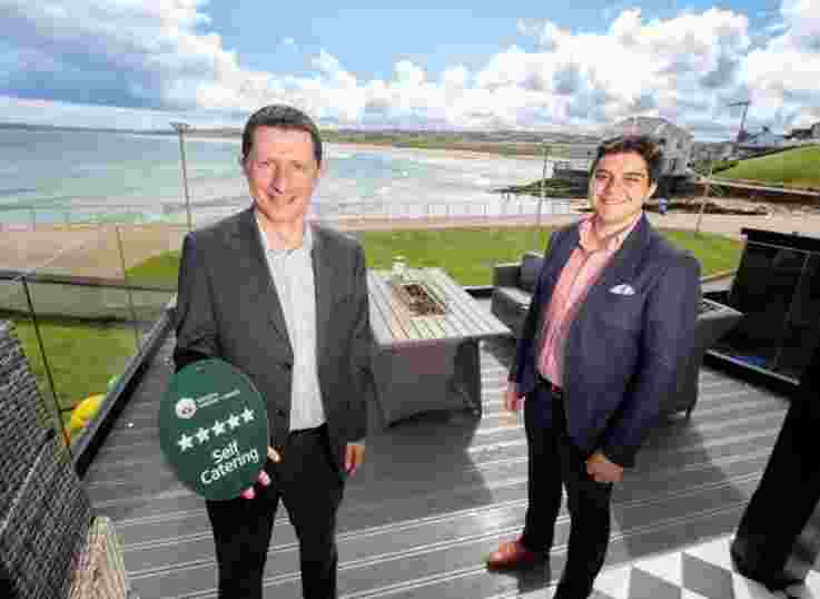     Pictured at Rockdene Beach House in Portrush (Left-right) are David Roberts, Director of Strategic Development at Tourism NI and Mark Bethel, Owner of Rockdene Properties Limited.